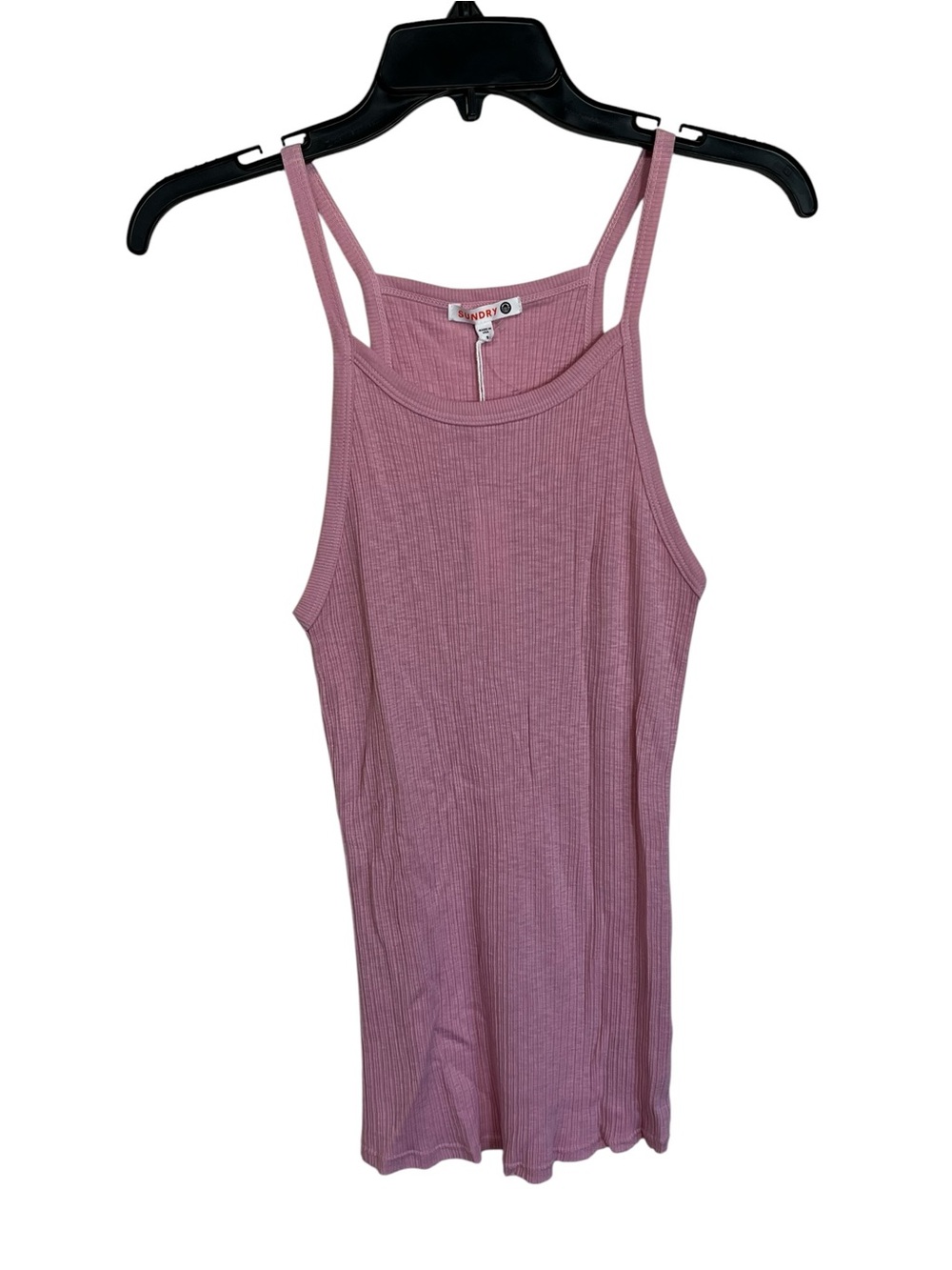 NWT Sundry‎ | Pink Ribbed Tank Top Spaghetti Straps 1 Small